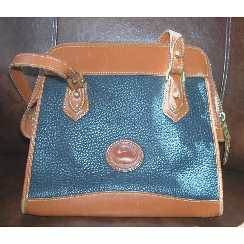 Dooney & Bourke Pebbled Leather Satchel Bag With Adjustable Strap